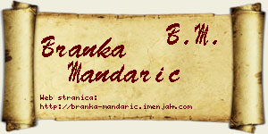 Branka Mandarić vizit kartica